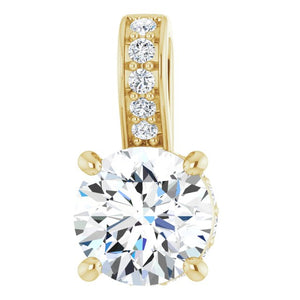 14K Gold Natural Diamond Pendant - Options Available