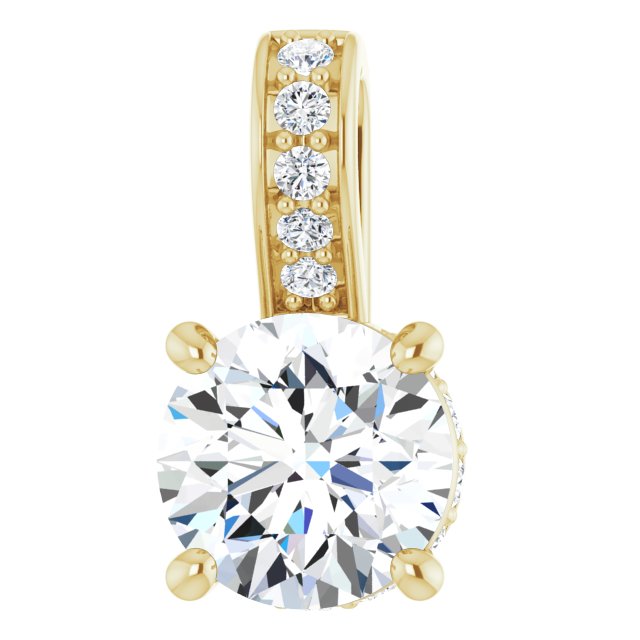 14K Gold Natural Diamond Pendant - Options Available