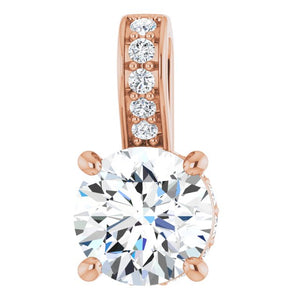 14K Gold Natural Diamond Pendant - Options Available