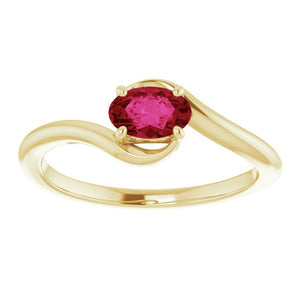 14K Gold Lab-Grown Ruby Ring - Options Available