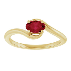 14K Gold & Platinum Lab-Grown Ruby Ring - Options Available