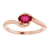 14K White Lab-Grown Ruby Ring