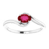 14K White Lab-Grown Ruby Ring