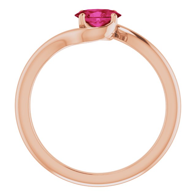 14K White Lab-Grown Ruby Ring