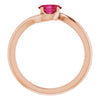 14K White Lab-Grown Ruby Ring