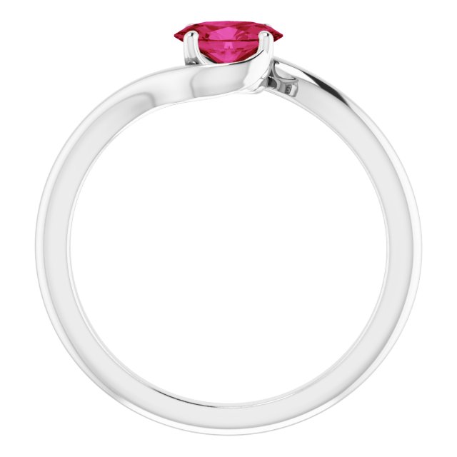 14K White Lab-Grown Ruby Ring