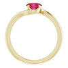 14K White Lab-Grown Ruby Ring