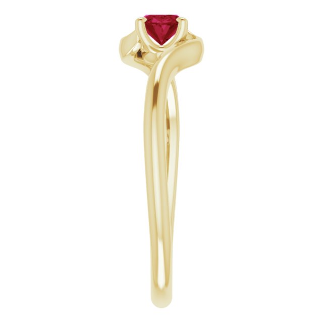 14K White Lab-Grown Ruby Ring