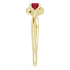 14K White Lab-Grown Ruby Ring