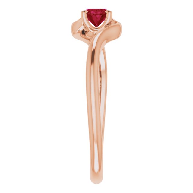 14K White Lab-Grown Ruby Ring