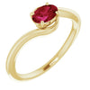 14K White Lab-Grown Ruby Ring