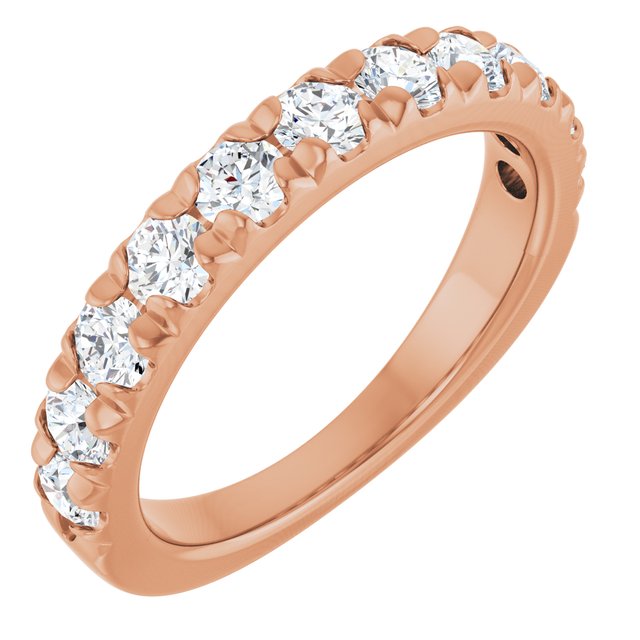 14K Gold & Platinum Natural Diamond French-Set Anniversary Band - Options Available