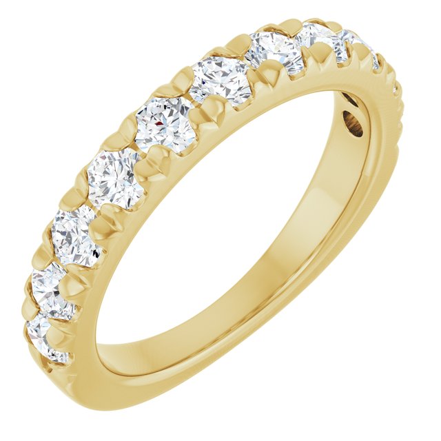 14K Gold & Platinum Natural Diamond French-Set Anniversary Band - Options Available