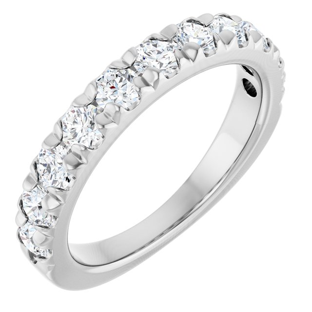 14K Gold & Platinum Natural Diamond French-Set Anniversary Band - Options Available
