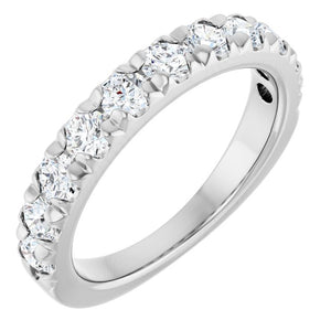 14K Gold & Platinum Natural Diamond French-Set Anniversary Band - Options Available