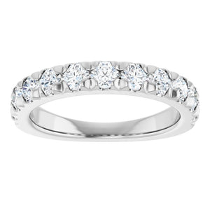 14K Gold & Platinum Natural Diamond French-Set Anniversary Band - Options Available