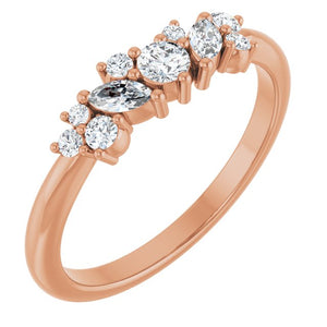 14K Gold Natural Diamond Multi-Shape Ring