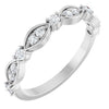 14K White Gold Natural Diamond Anniversary Ring with 1/3 Carat Total Weight