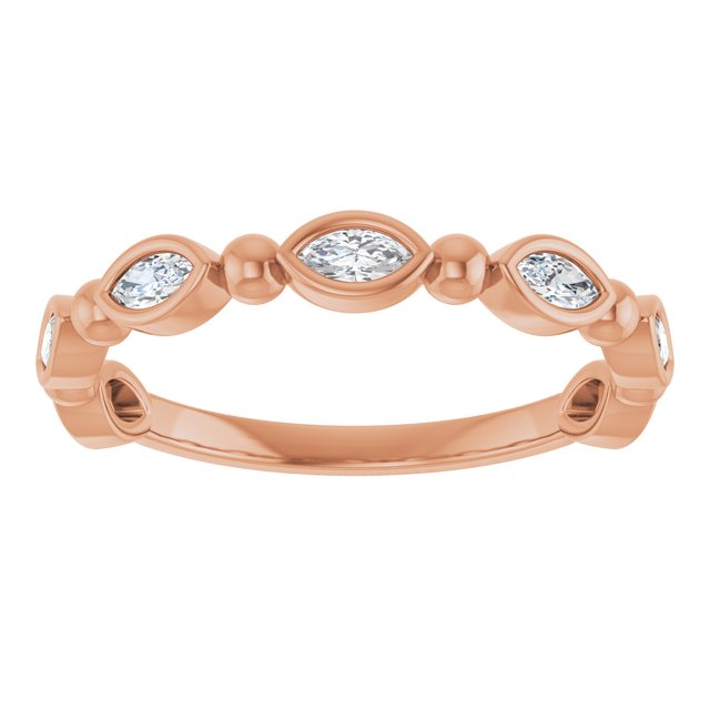 14K Rose 1/3 CTW Natural Diamond Anniversary Band