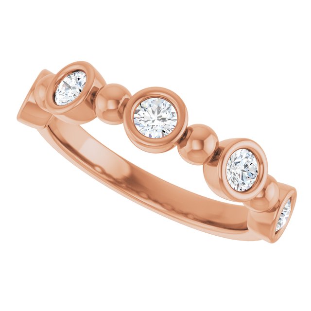 14K Rose 1/3 CTW Natural Diamond Anniversary Band