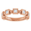14K Rose Gold Asscher-Cut Diamond Anniversary Ring with 1/3 CTW