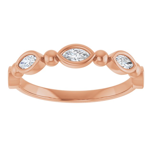 14K Rose 1/3 CTW Natural Diamond Anniversary Band