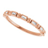 14K Rose Gold Asscher-Cut Diamond Anniversary Ring with 1/3 CTW