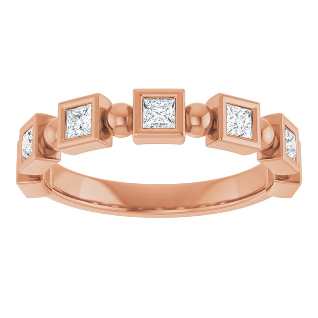 14K Rose 1/3 CTW Natural Diamond Anniversary Band