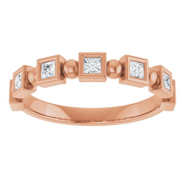 14K Rose 1/3 CTW Natural Diamond Anniversary Band