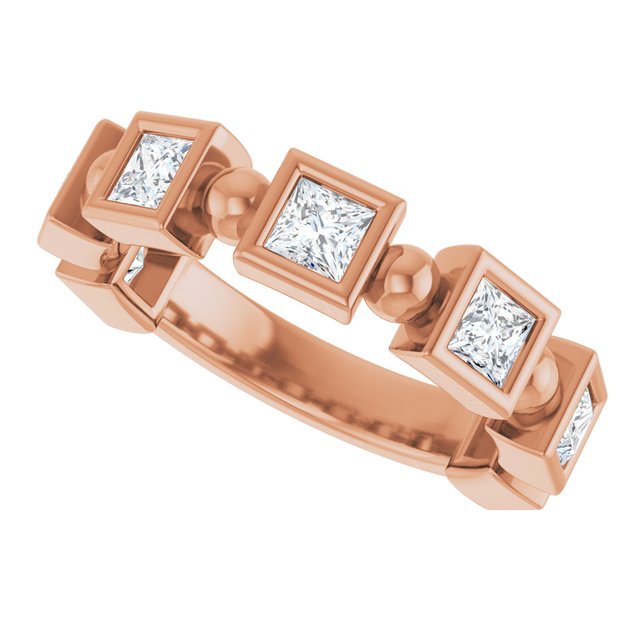 14K Rose 1/3 CTW Natural Diamond Anniversary Band