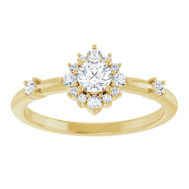 14K Gold Lab-Grown Diamond Halo-Style Ring - Options Available