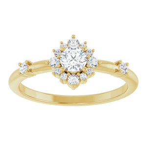 14K Gold Lab-Grown Diamond Halo-Style Ring - Options Available