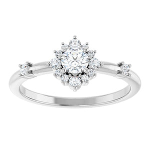 3/8 Ctw Natural Diamond Halo-Style Ring