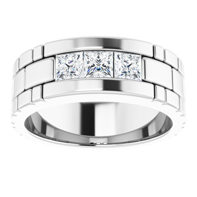 14K White 5/8 CTW Natural Diamond Band