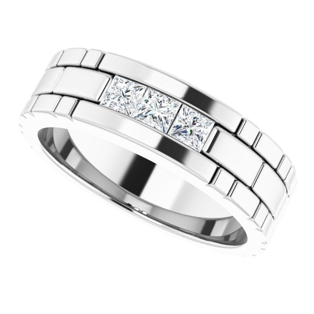 14K White 5/8 CTW Natural Diamond Band