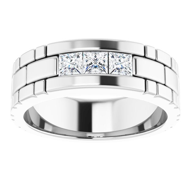 14K White 5/8 CTW Natural Diamond Band