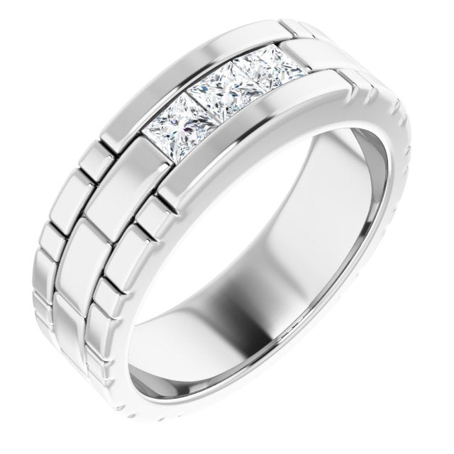 14K White 5/8 CTW Natural Diamond Band