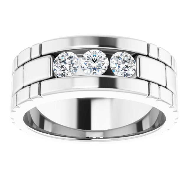 14K White 5/8 CTW Natural Diamond Band