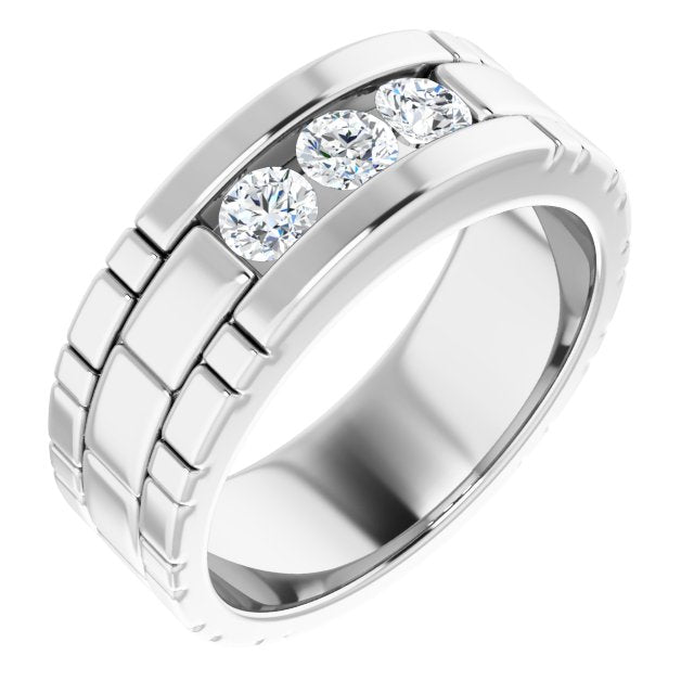 14K White Gold 5/8 CTW Natural Diamond Band – Elegant Design