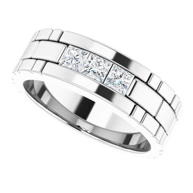 14K White Gold 5/8 CTW Natural Diamond Band – Elegant Design