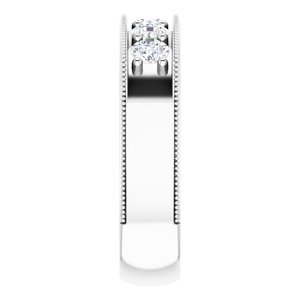 14K White 1 CTW Natural Diamond Milgrain Band