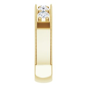 14K White 1 CTW Natural Diamond Milgrain Band