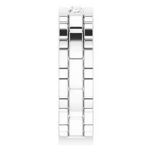 14K White Gold 5/8 CTW Natural Diamond Band – Elegant Design