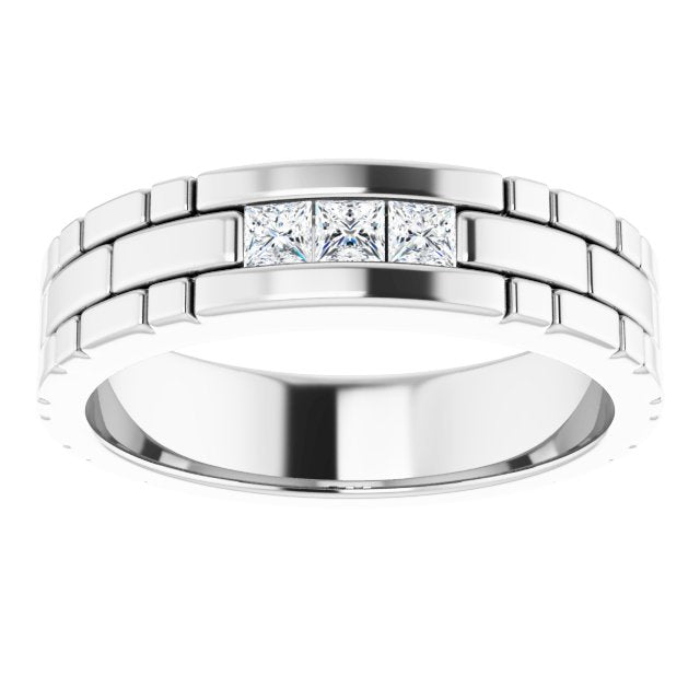 14K White 5/8 CTW Natural Diamond Band