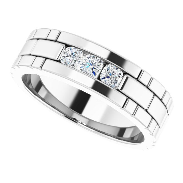 14K White 5/8 CTW Natural Diamond Band