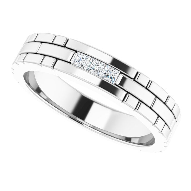 14K White 5/8 CTW Natural Diamond Band