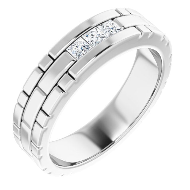 14K White 5/8 CTW Natural Diamond Band