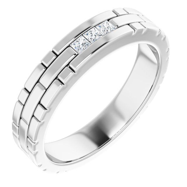 14K White 5/8 CTW Natural Diamond Band