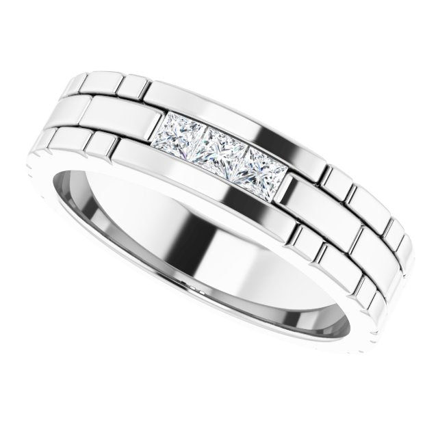 14K White 5/8 CTW Natural Diamond Band