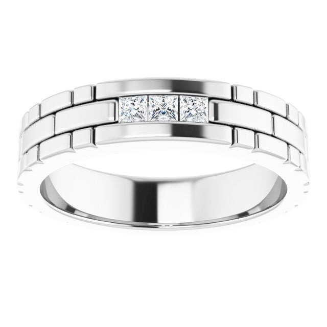 14K White 5/8 CTW Natural Diamond Band